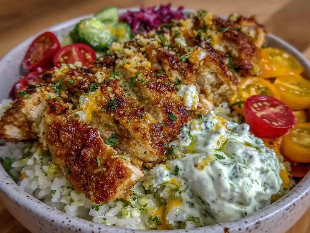 greek chicken bowl preparation steps