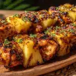 grilled pineapple teriyaki chicken skewers - featured image