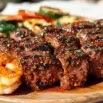 grilled surf and turf skewers - featured image