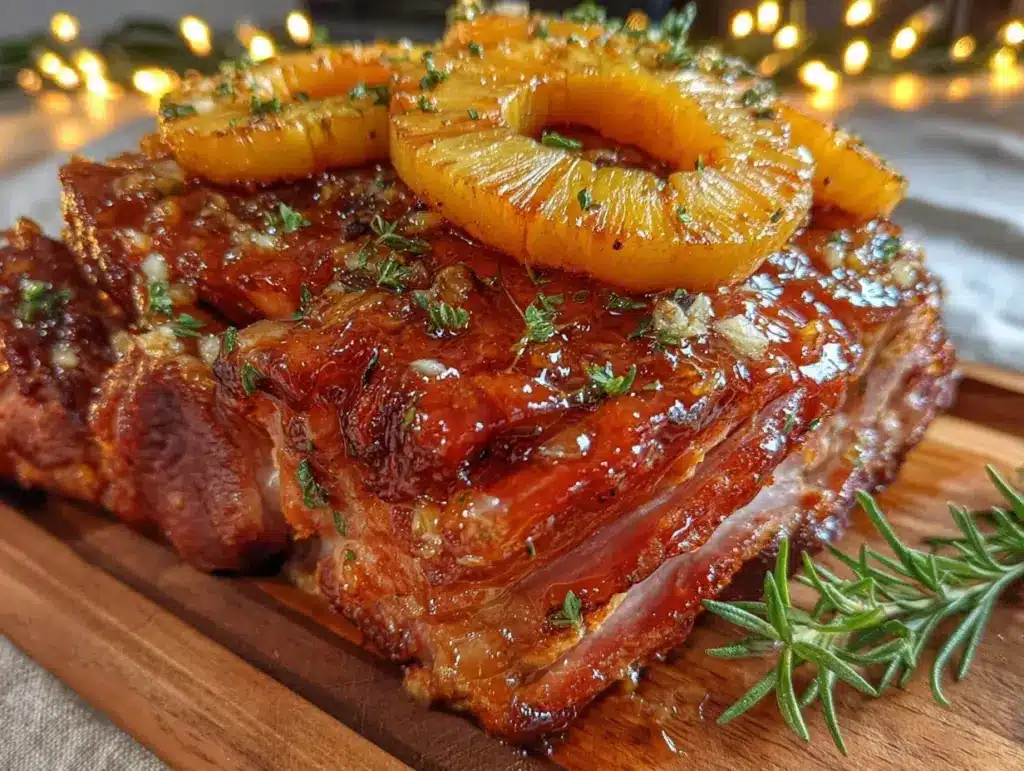 honey-bourbon glazed ham - featured image