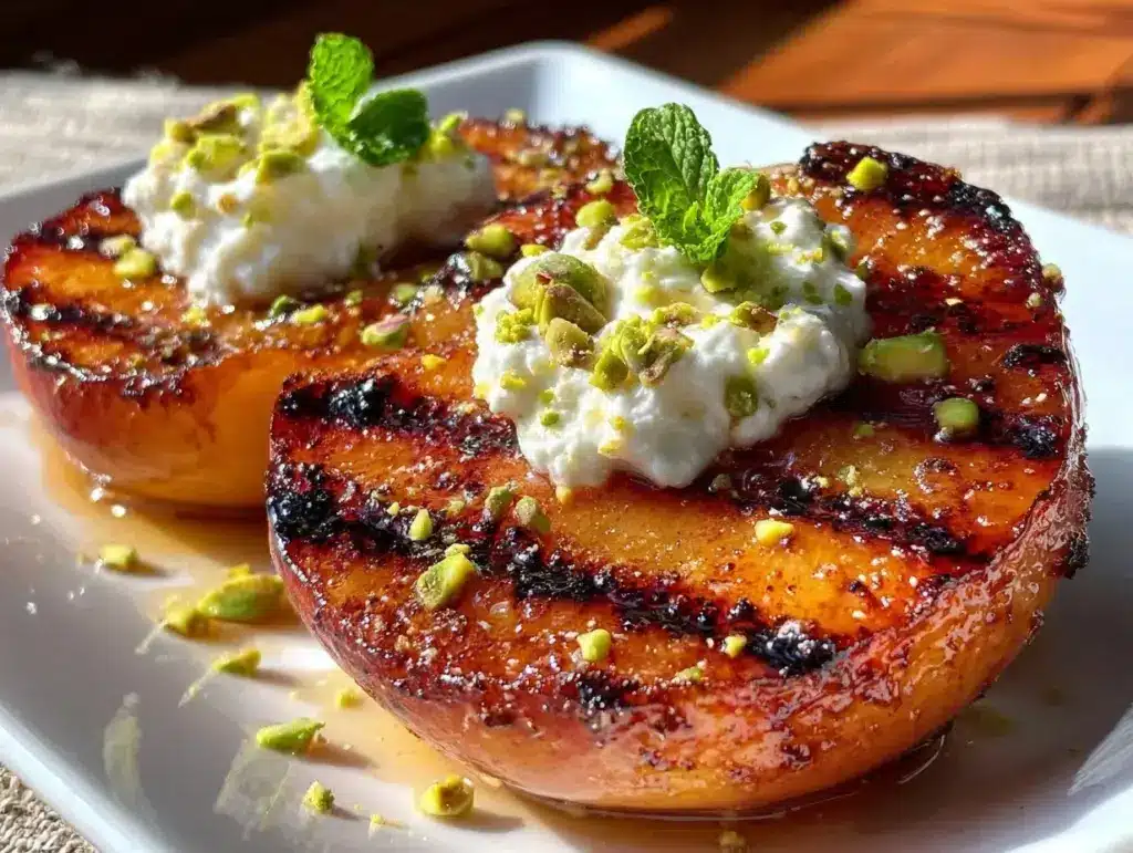 honey butter grilled peaches - featured image