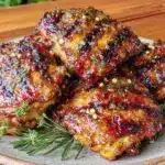 honey mustard glazed grilled chicken thighs - featured image