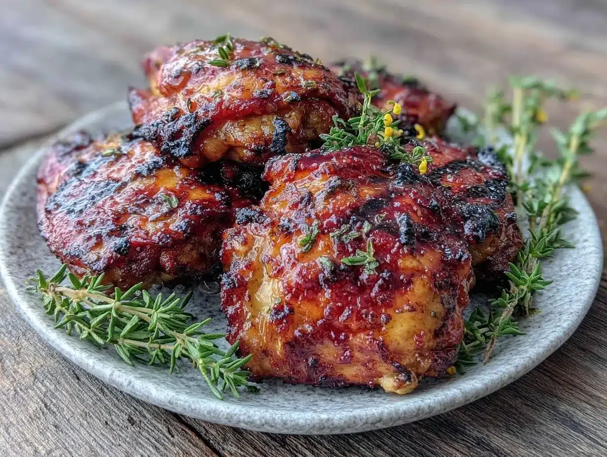 honey mustard glazed grilled chicken thighs preparation steps