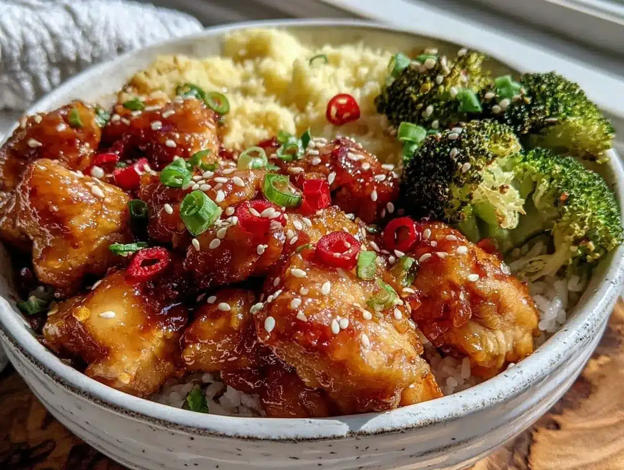 honey sriracha chicken meal prep bowls preparation steps
