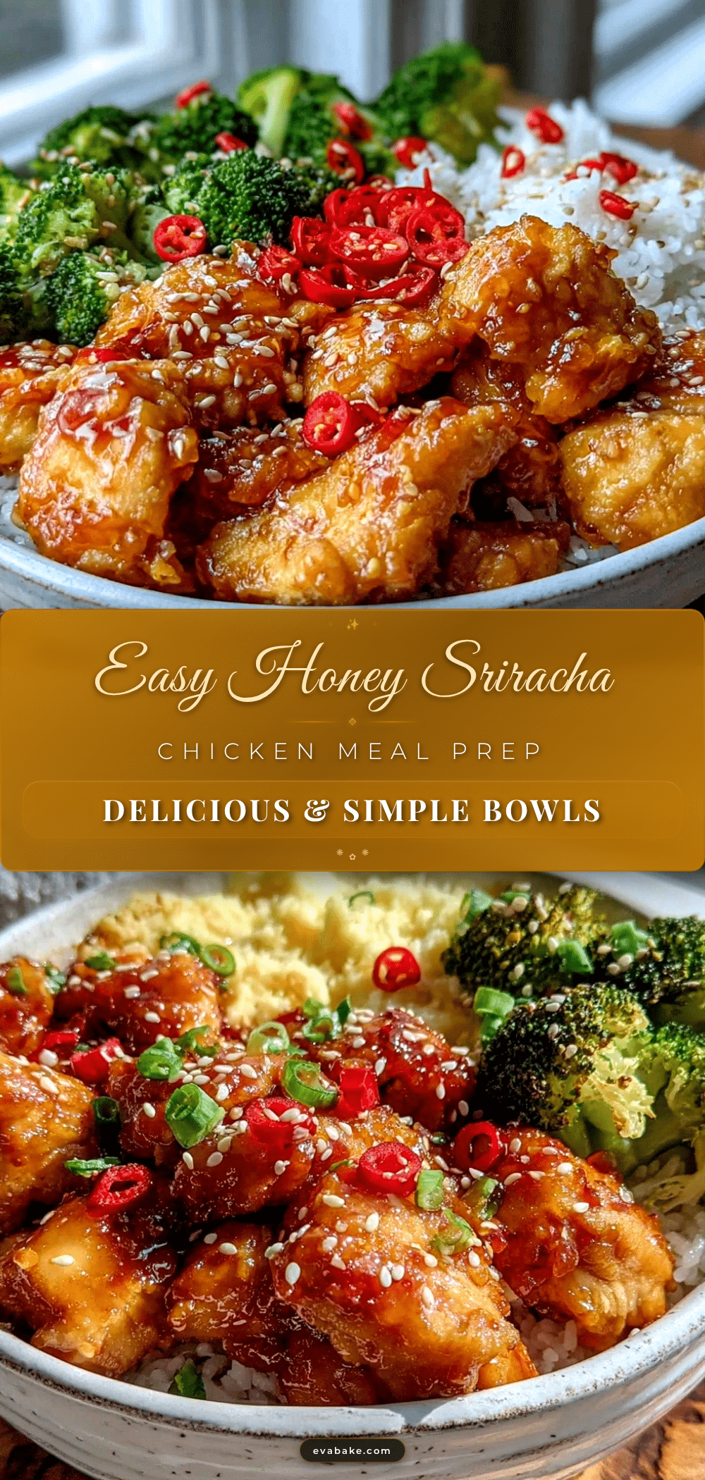 honey sriracha chicken meal prep bowls recipe