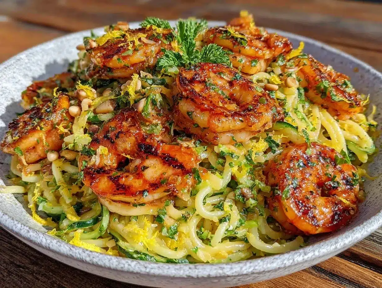 lemon herb grilled shrimp pasta preparation steps