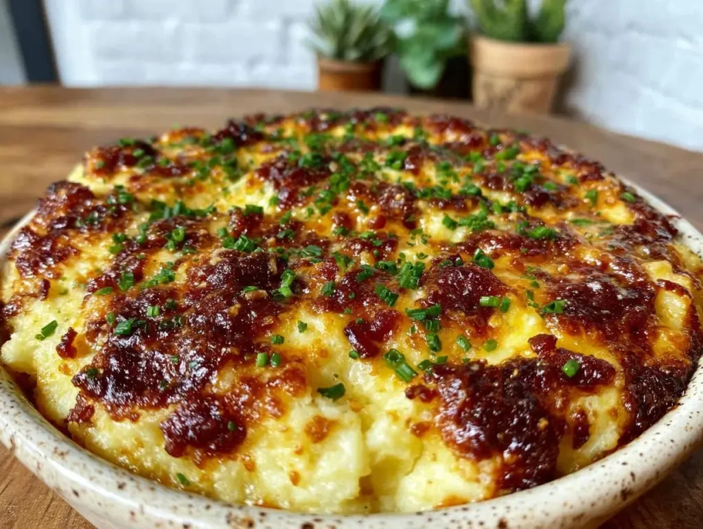 loaded mashed potato casserole - featured image