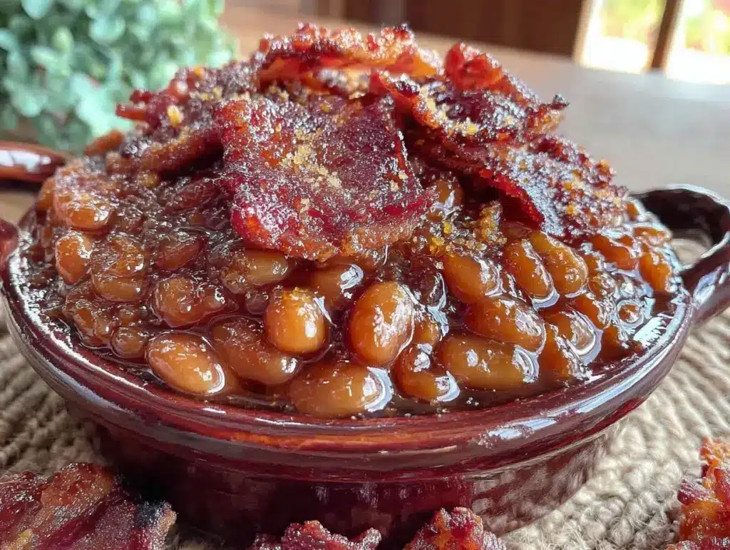 maple bacon baked beans - featured image