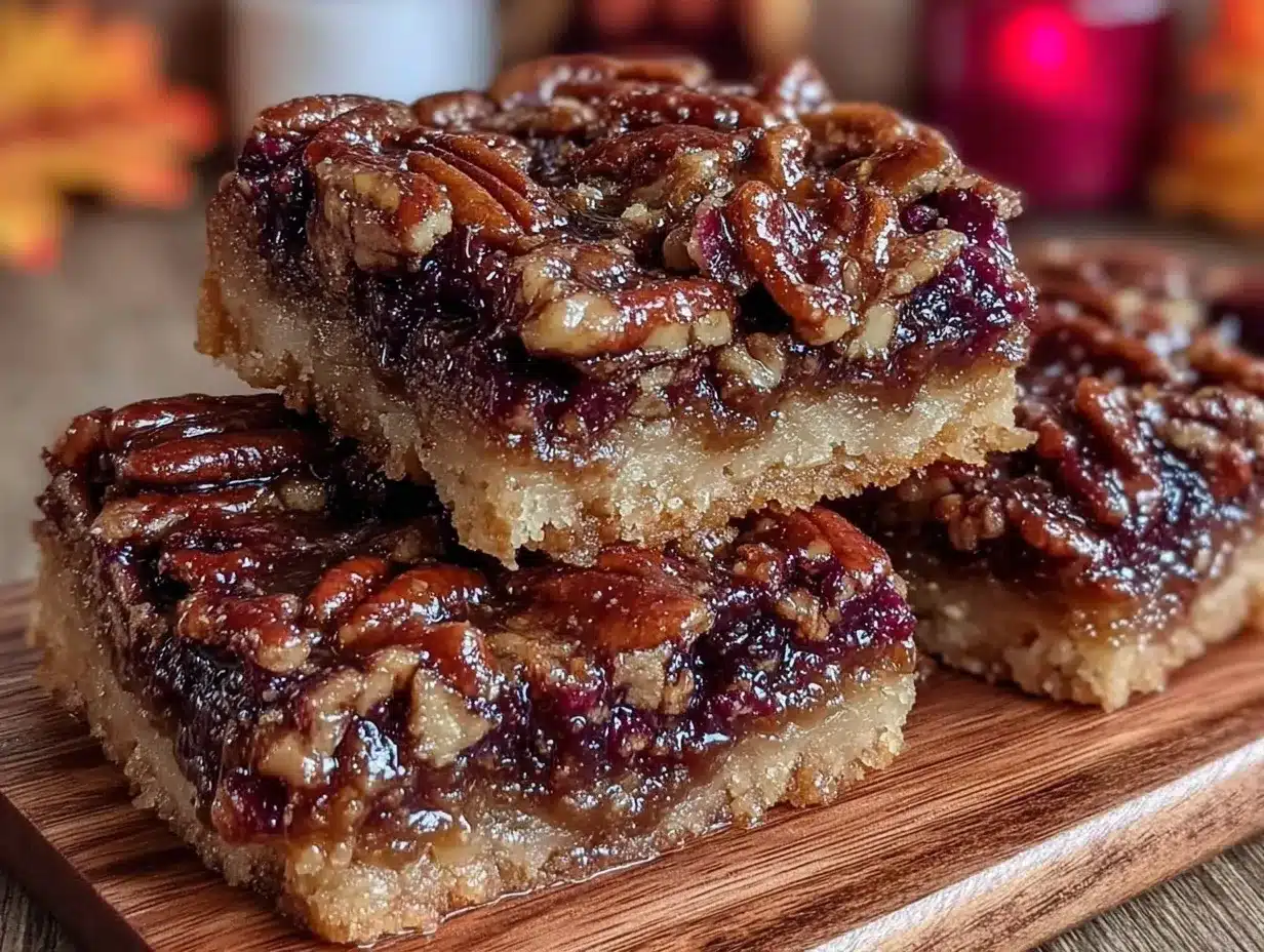 maple bourbon pecan pie bars preparation steps