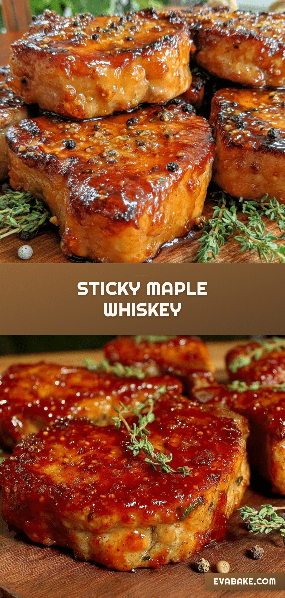 maple whiskey glazed pork chops recipe