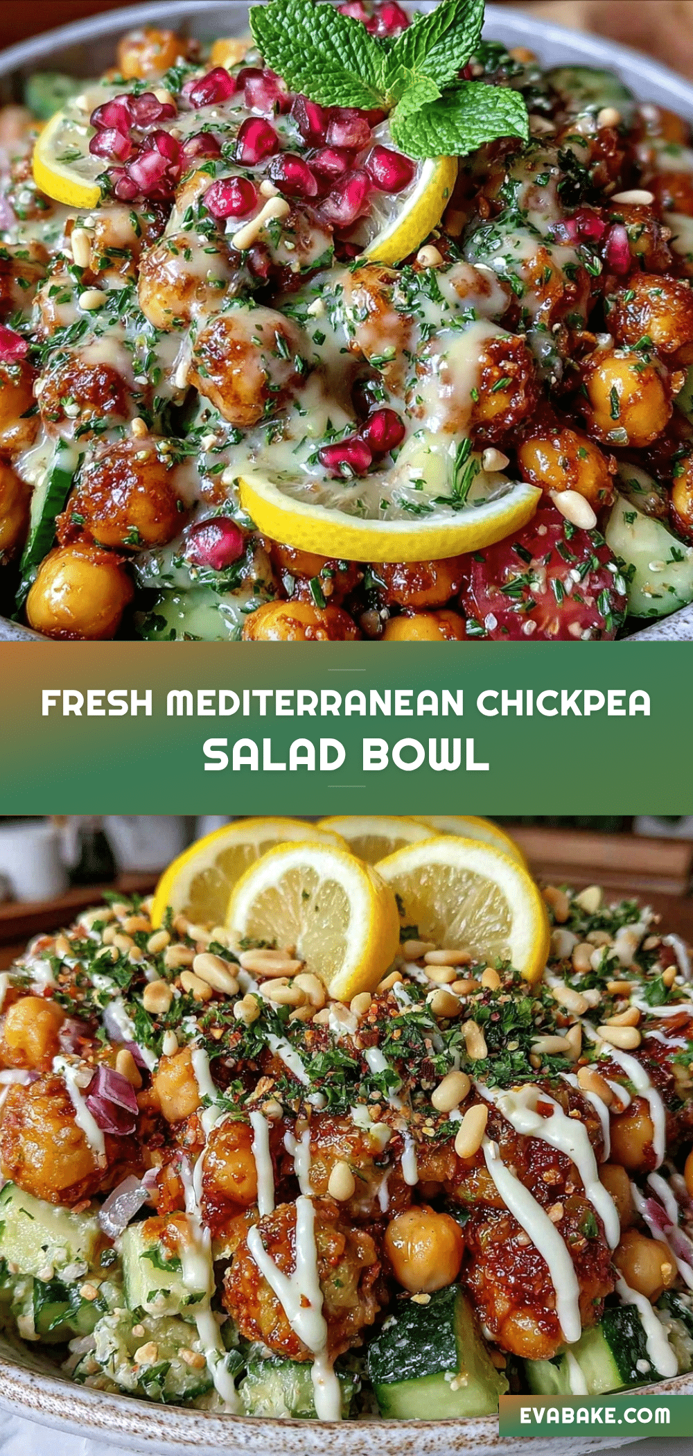 Mediterranean chickpea salad bowl recipe