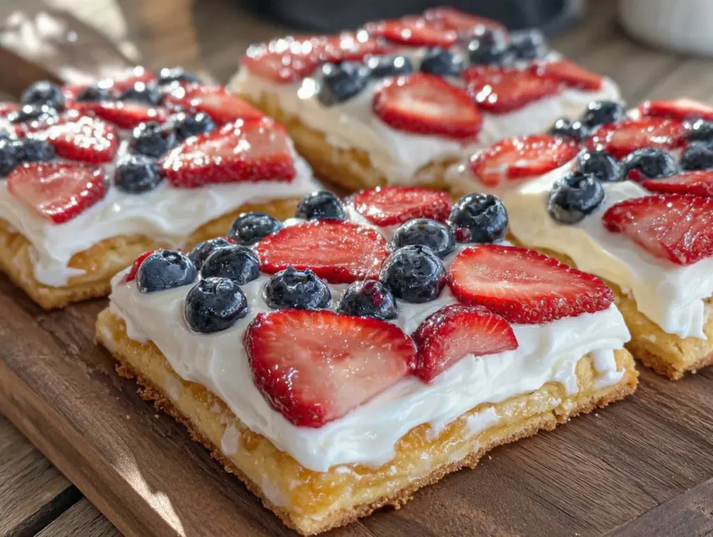 mini american flag fruit pizzas - featured image