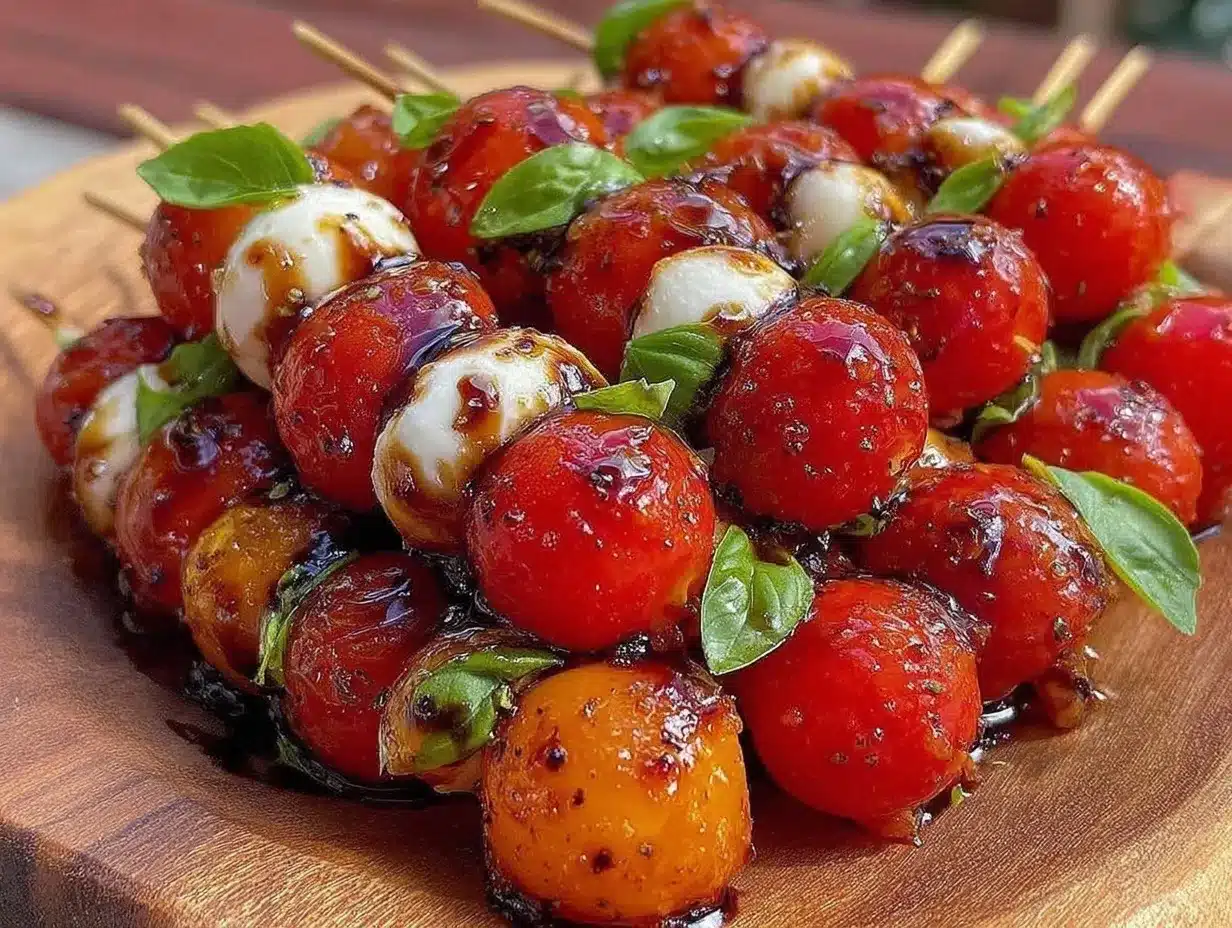mini Caprese skewers preparation steps