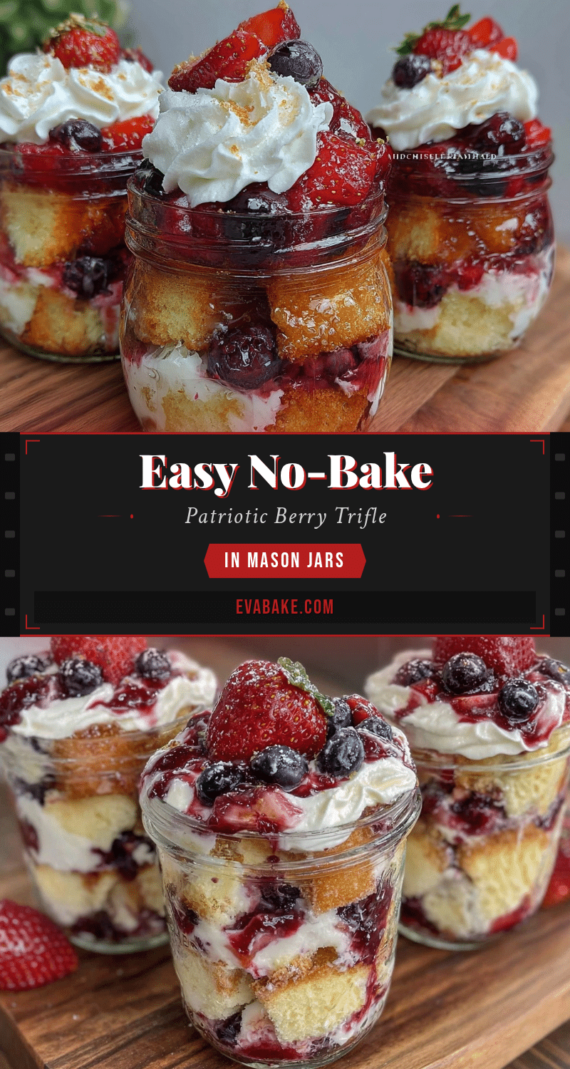 no bake patriotic berry trifle jars recipe