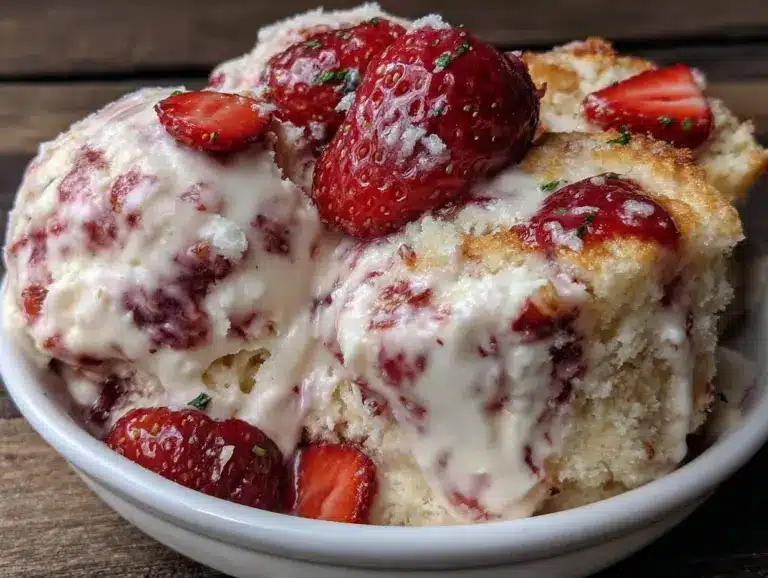 no-churn strawberry shortcake ice cream - featured image