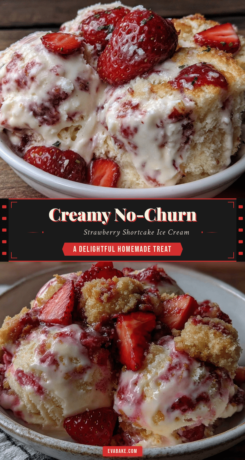 no-churn strawberry shortcake ice cream recipe