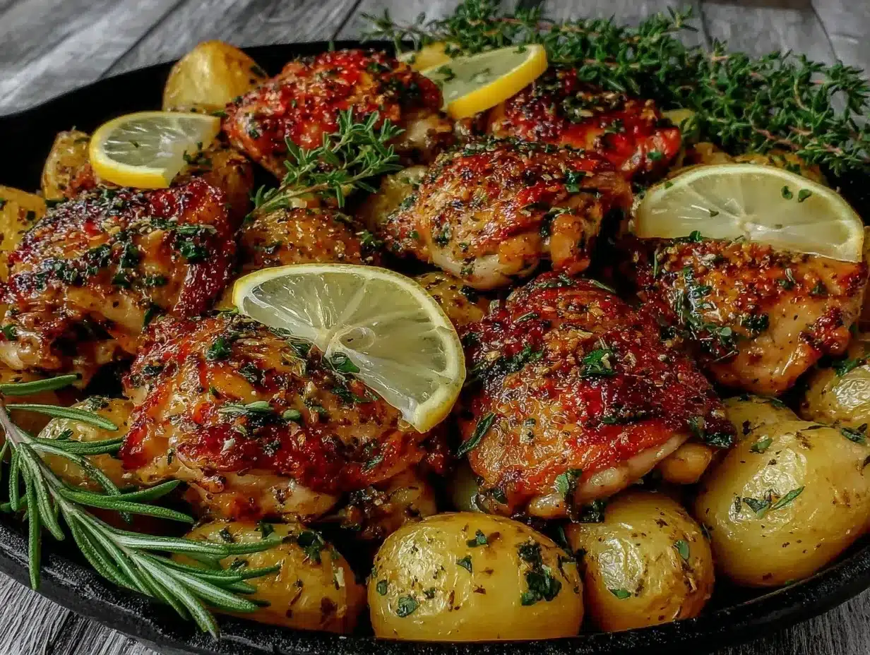 one-pan lemon herb roasted chicken preparation steps