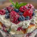 patriotic berry angel food trifle - featured image