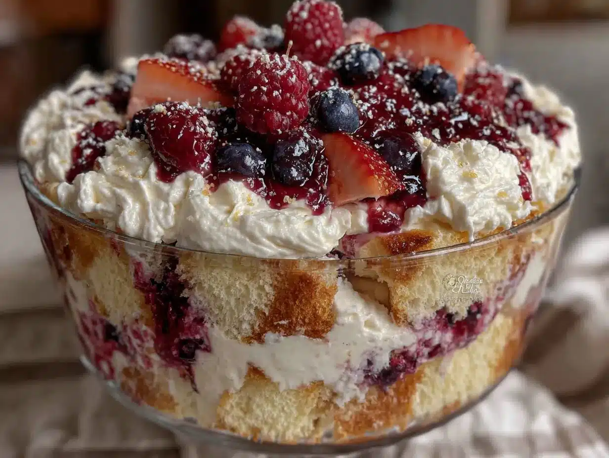 patriotic berry angel food trifle preparation steps