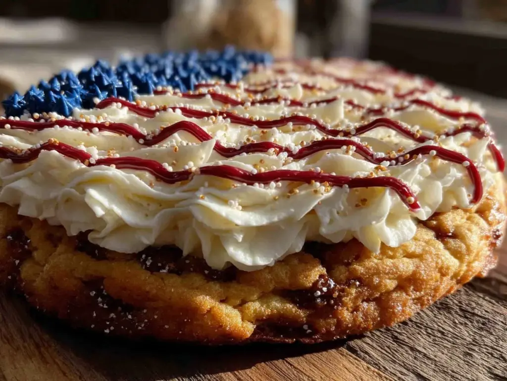 patriotic cookie cake recipe - featured image
