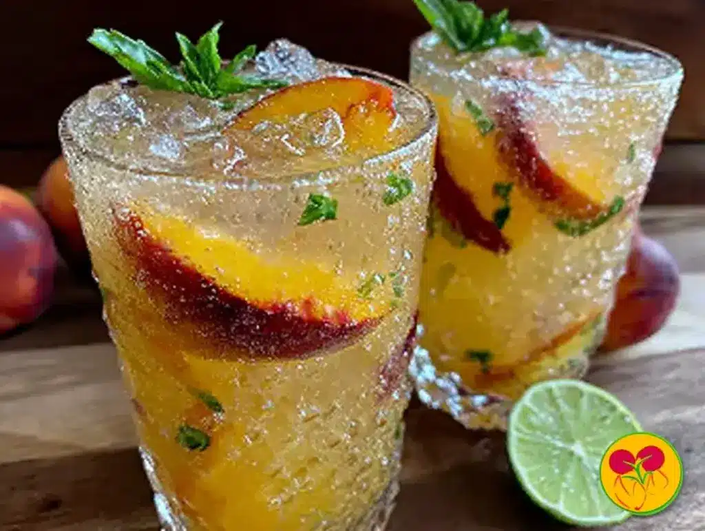 peach basil lemonade - featured image