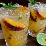 peach basil lemonade - featured image