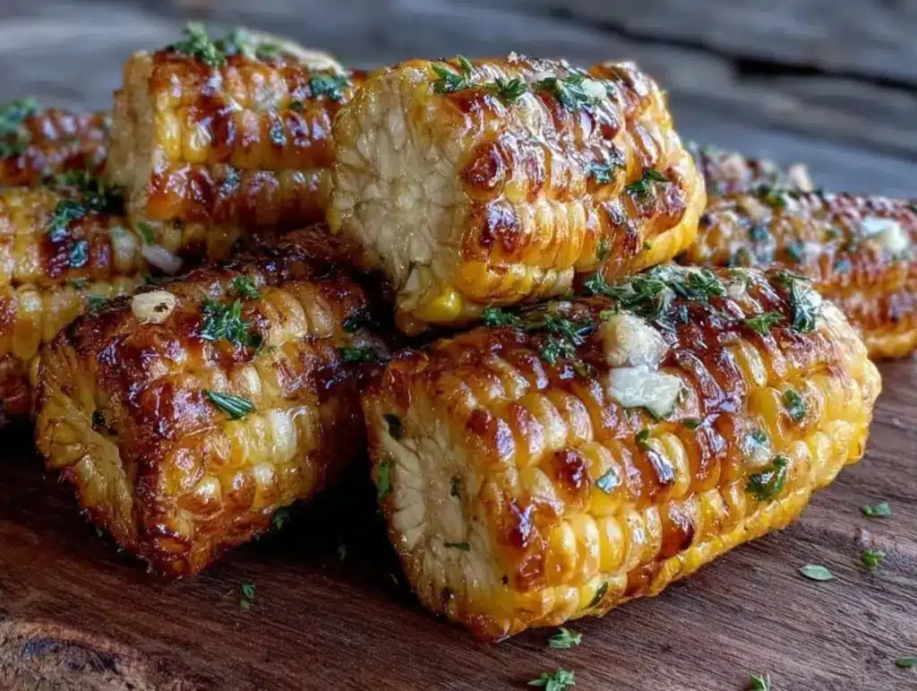 quick crispy grilled garlic butter corn on the cob - featured image