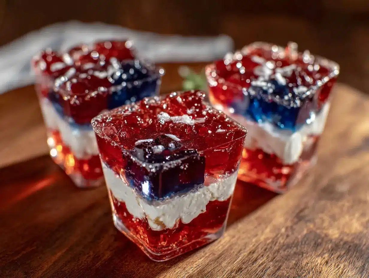 red white and blue jello shots preparation steps