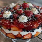 red white and blue layered jello salad - featured image