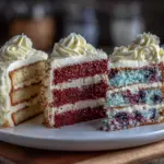 red white blue layer cake - featured image
