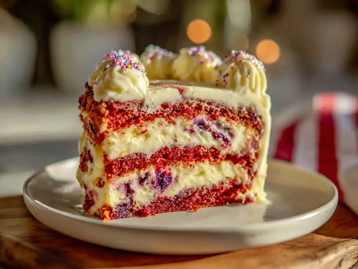 red white blue layer cake preparation steps