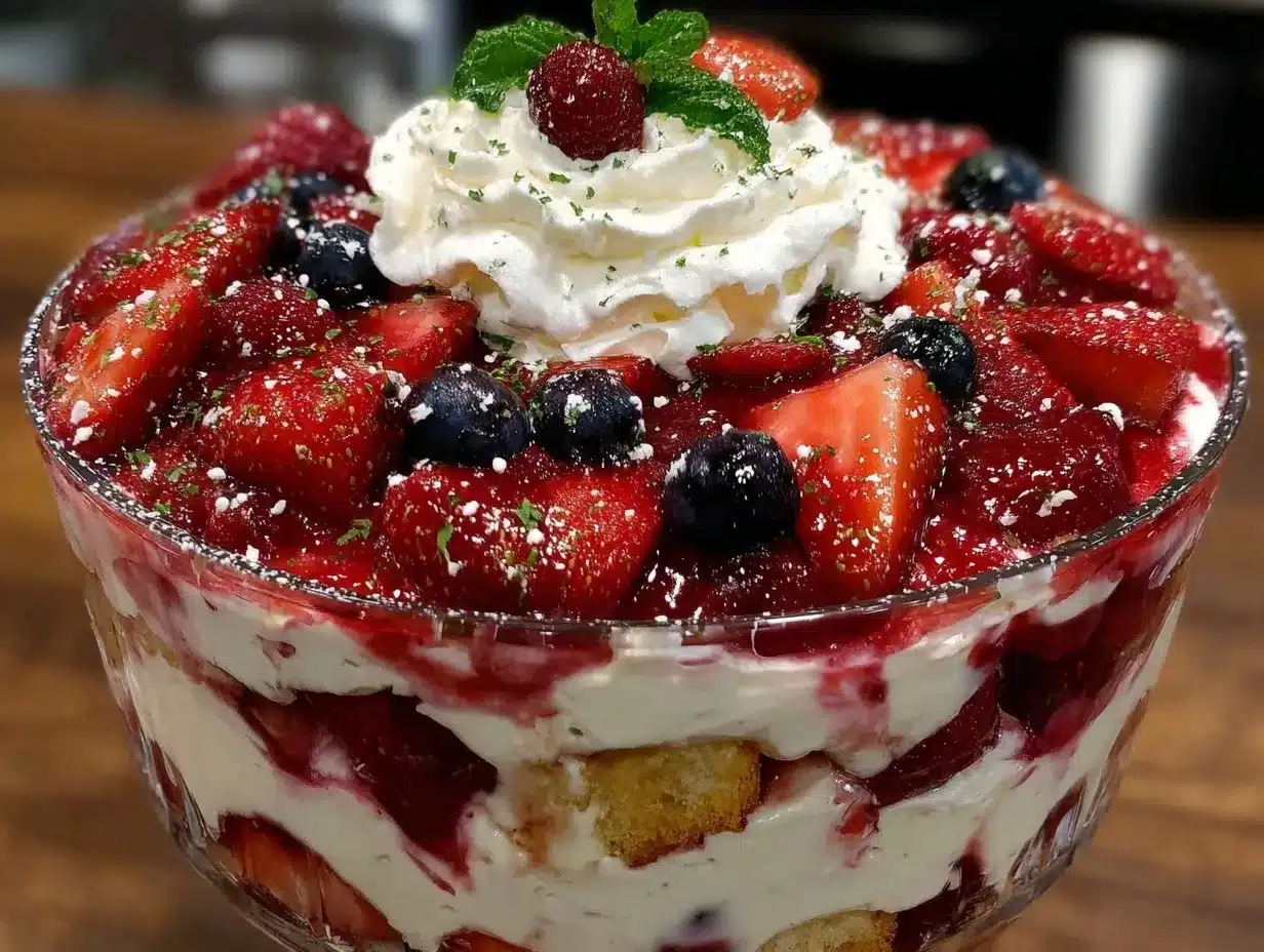 Refreshing Red White and Blue Berry Trifle Recipe preparation steps