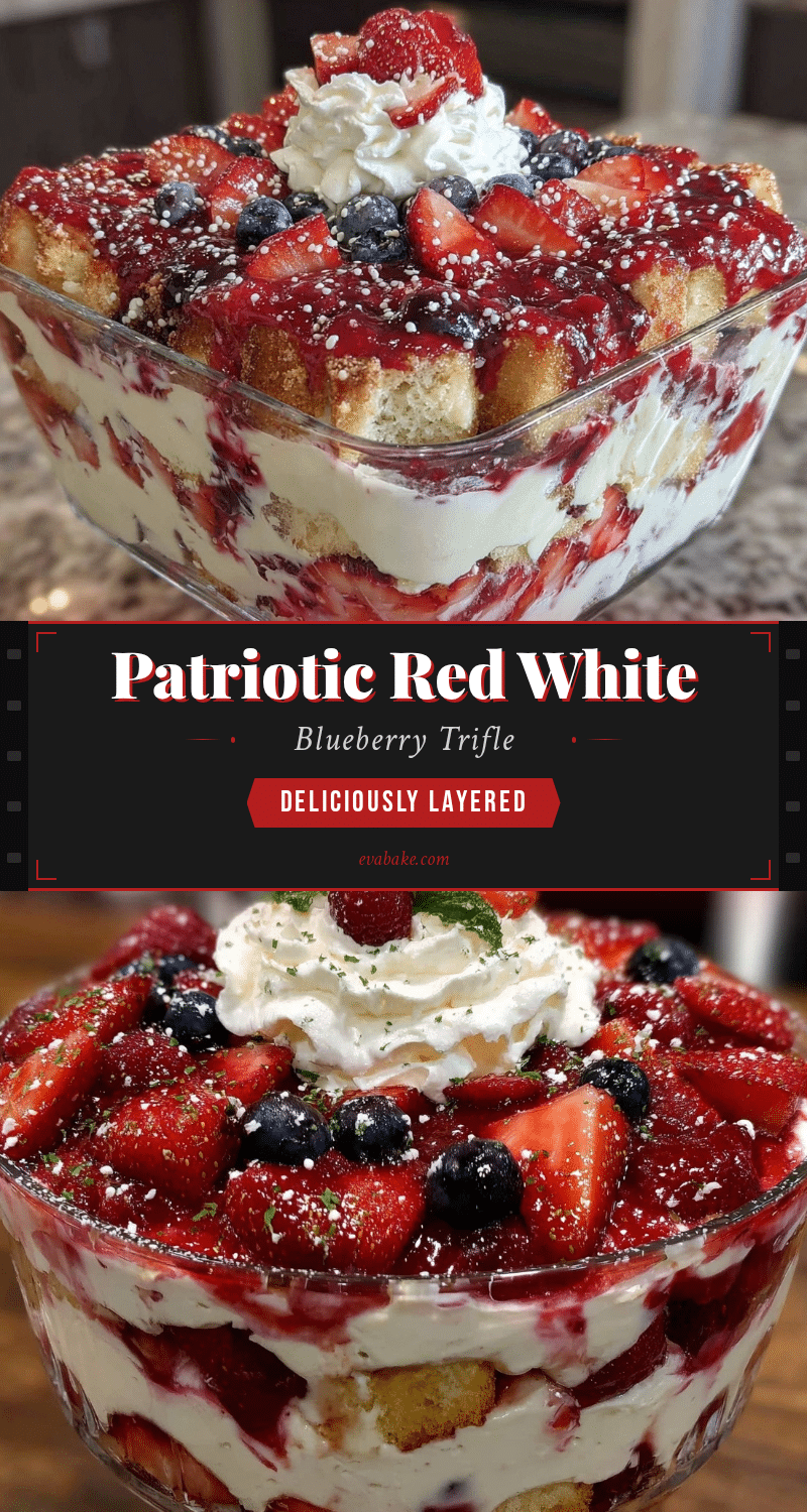 Refreshing Red White and Blue Berry Trifle Recipe recipe