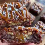 salted caramel pretzel brownies - featured image