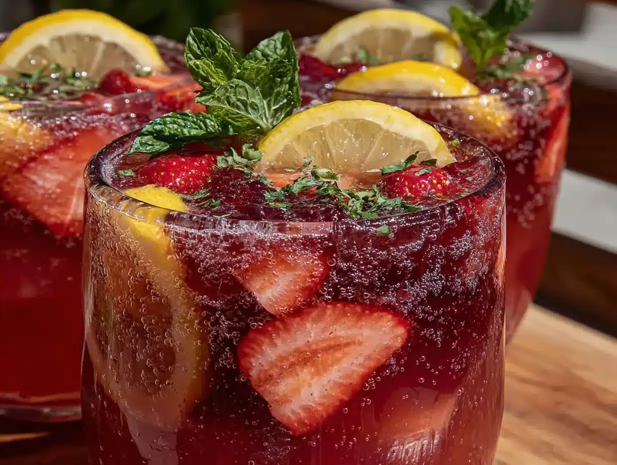 sparkling strawberry lemonade punch preparation steps