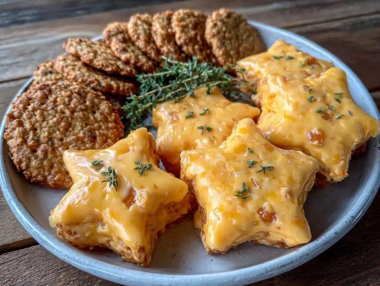 star-shaped cheese and crackers platter preparation steps