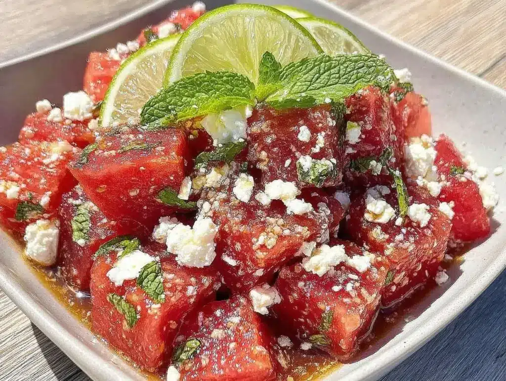 watermelon feta mint salad - featured image