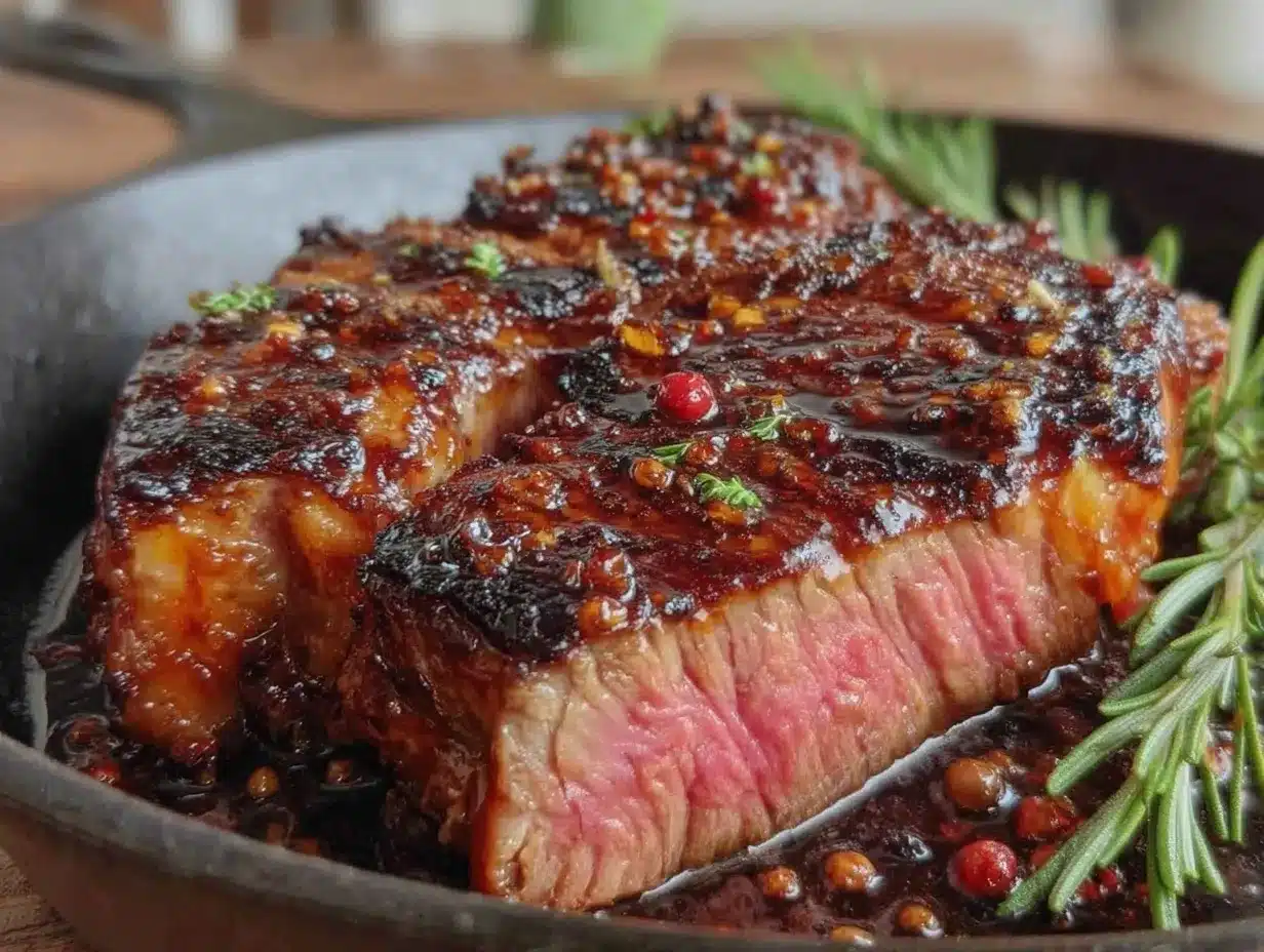 whiskey-glazed ribeye steak preparation steps