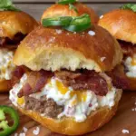 bacon jalapeño cream cheese sliders - featured image