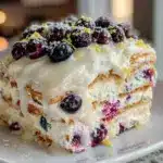 blueberry lemon burst icebox cake - featured image