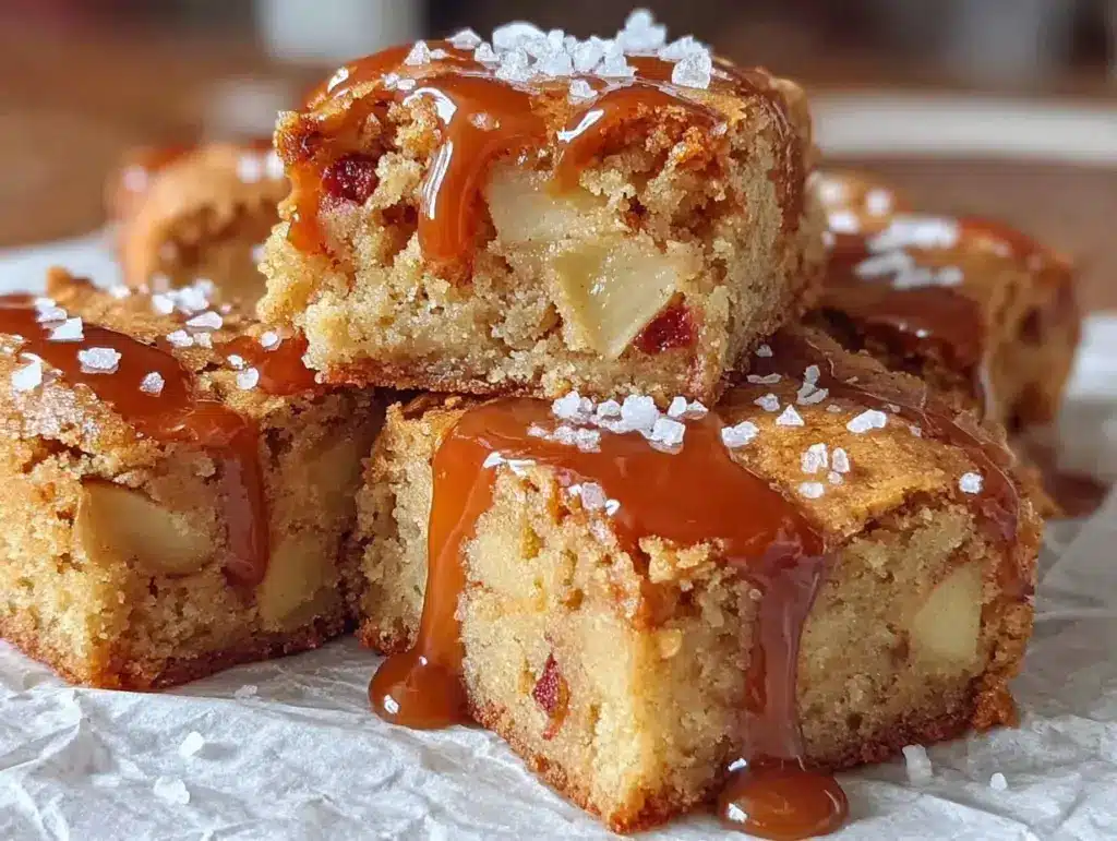 brown butter apple cinnamon blondie bars - featured image