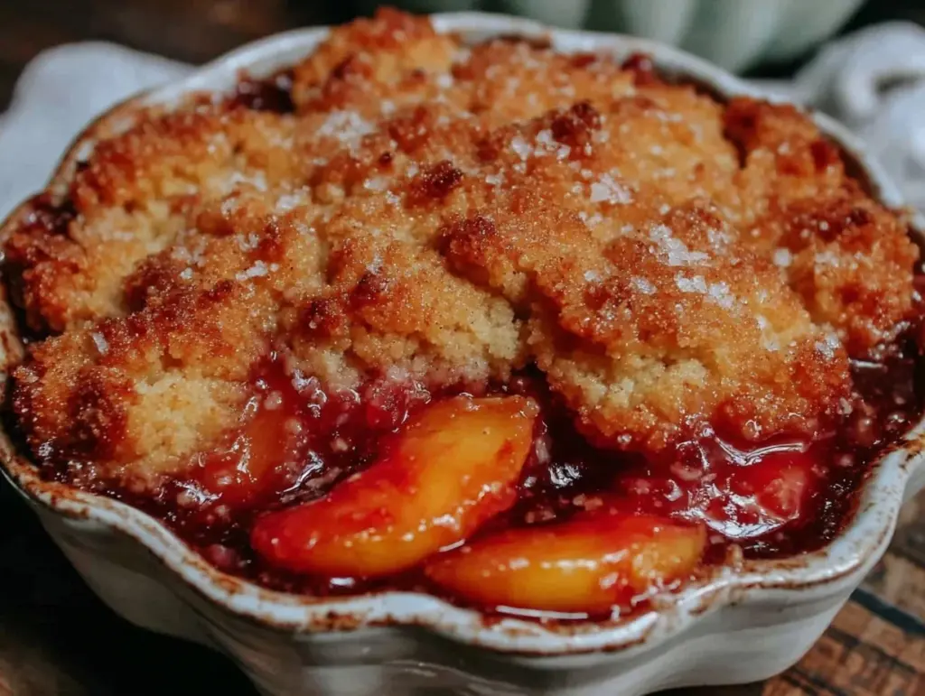 brown butter peach cobbler - featured image