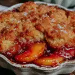 brown butter peach cobbler - featured image