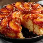 brown butter peach skillet cake - featured image