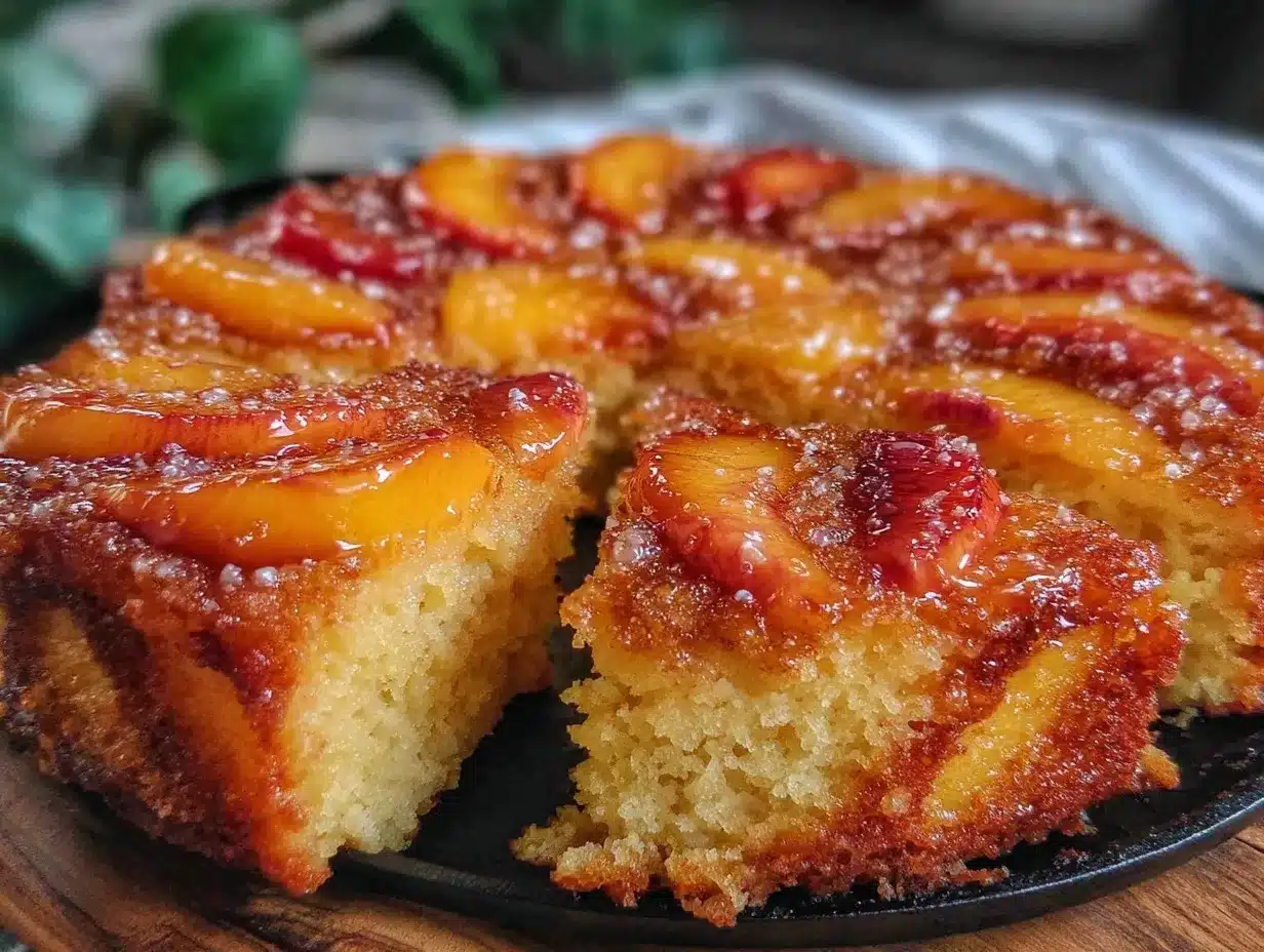 brown butter peach skillet cake preparation steps