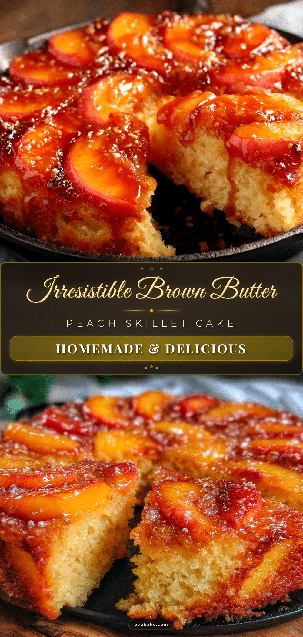 brown butter peach skillet cake recipe