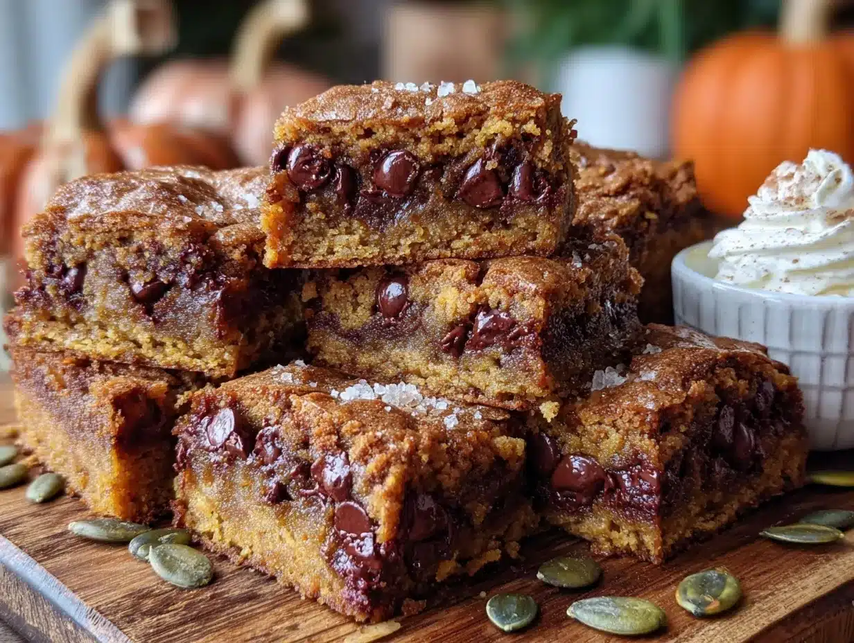 brown butter pumpkin chocolate chip blondies preparation steps