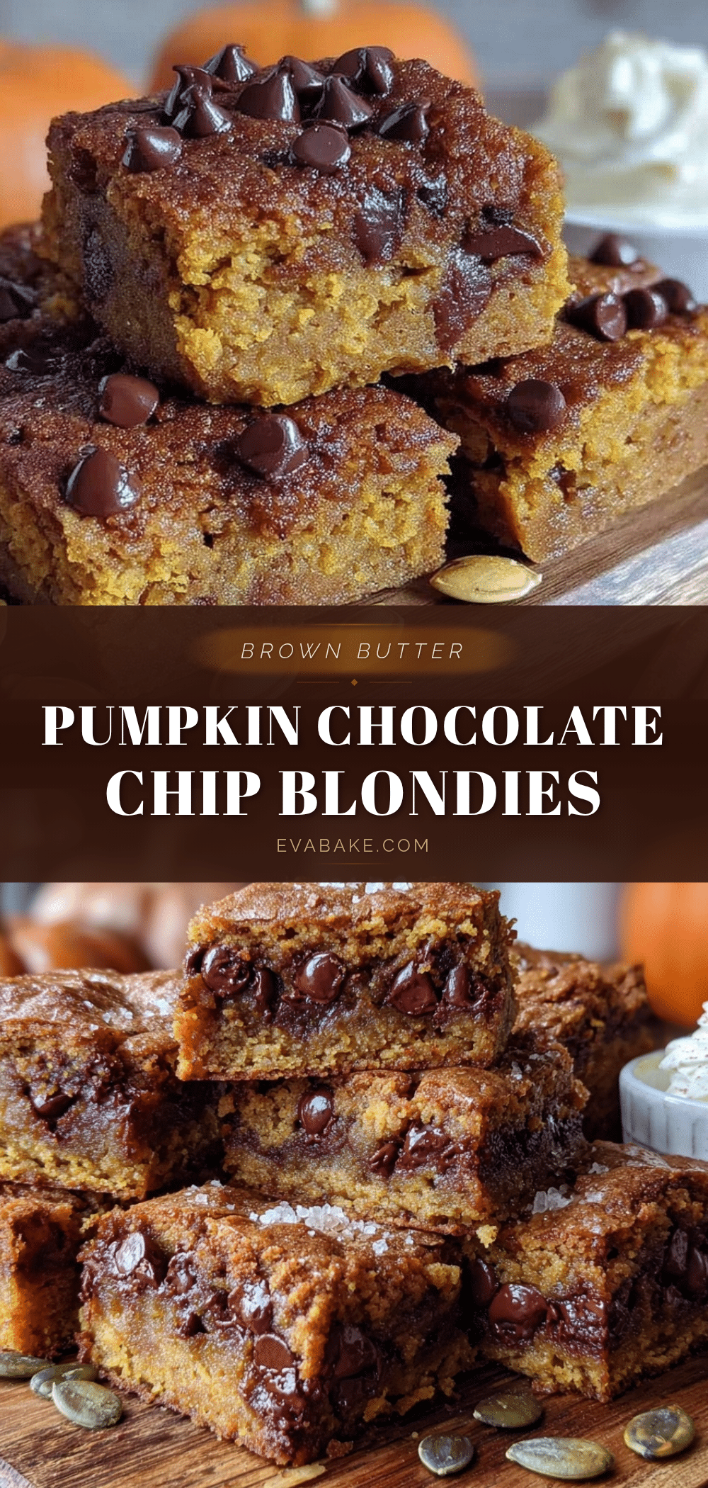 brown butter pumpkin chocolate chip blondies recipe