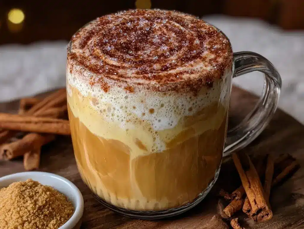brown sugar cinnamon oat milk latte - featured image