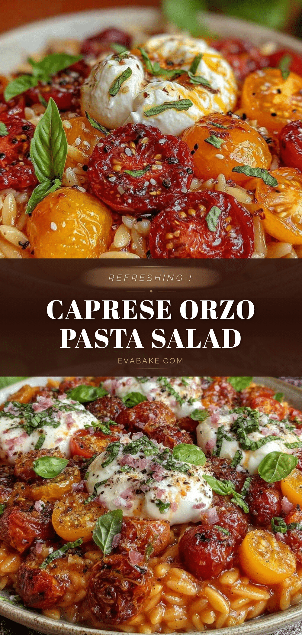 Caprese orzo pasta salad recipe